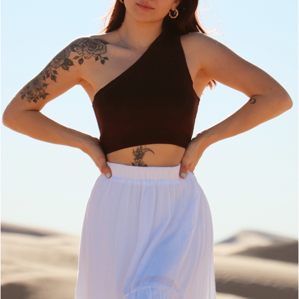 Chocolate Asymmetrical Top